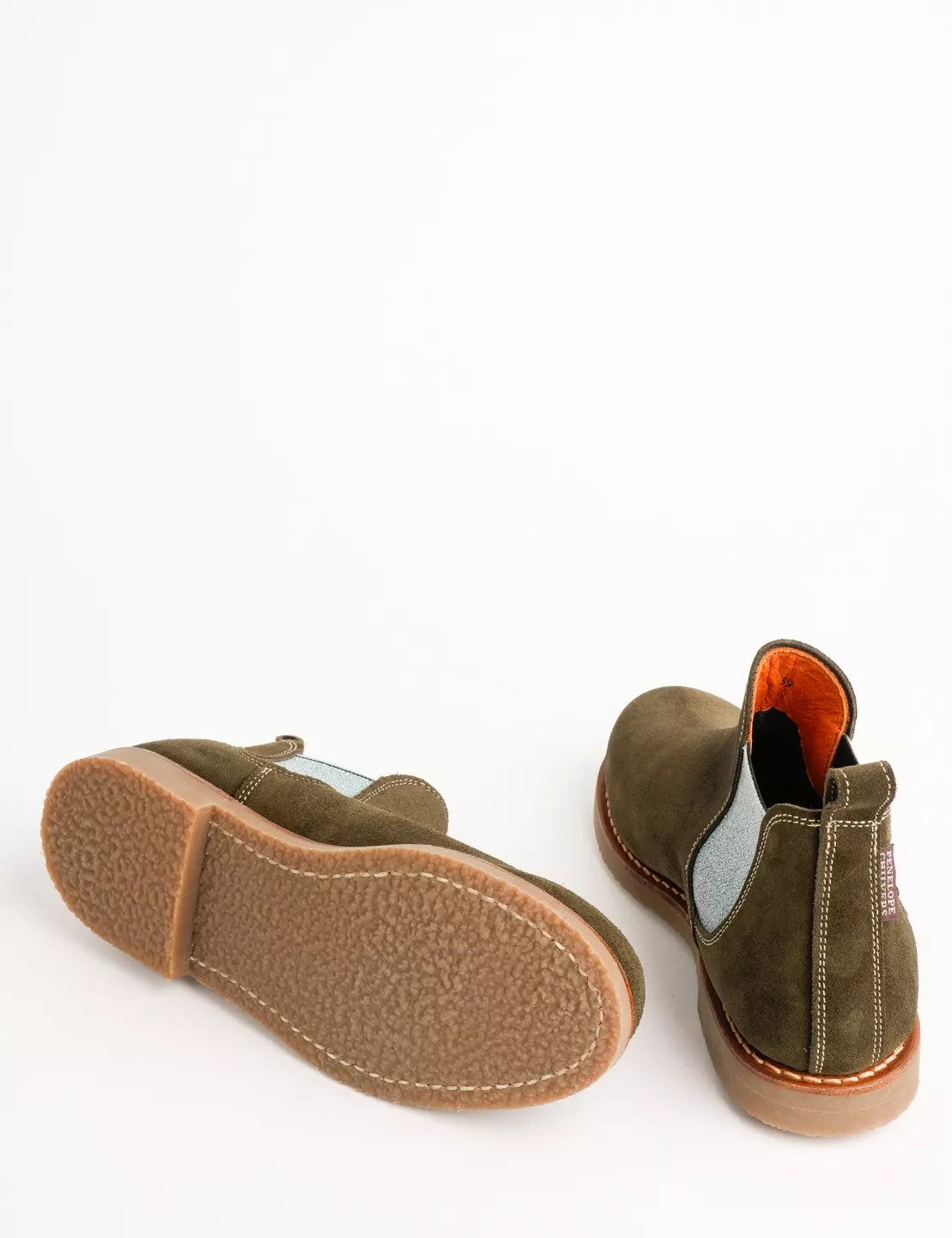 Penelope Chilvers Safari Suede Boot in Khaki, Turquoise