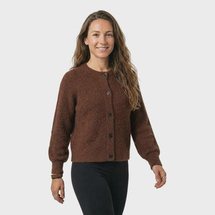 SELECTED Lulu Knit Cardigan in Cherry Mahogany