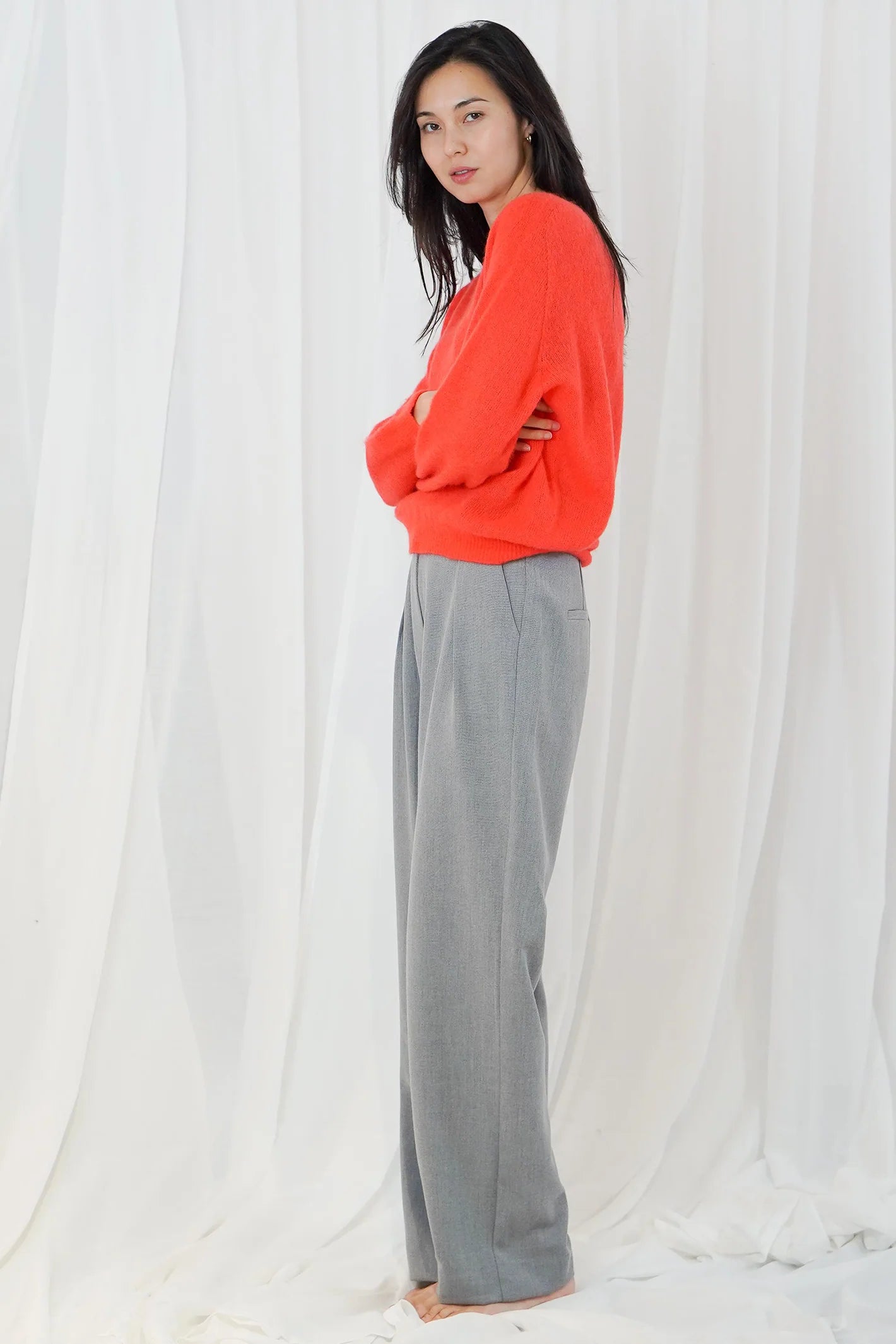 TWNS The Label Sanibel Boat Neck Sweater – Fire Orange