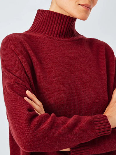 Weekend Max Mara Borgia Knit Roll Neck in Berry