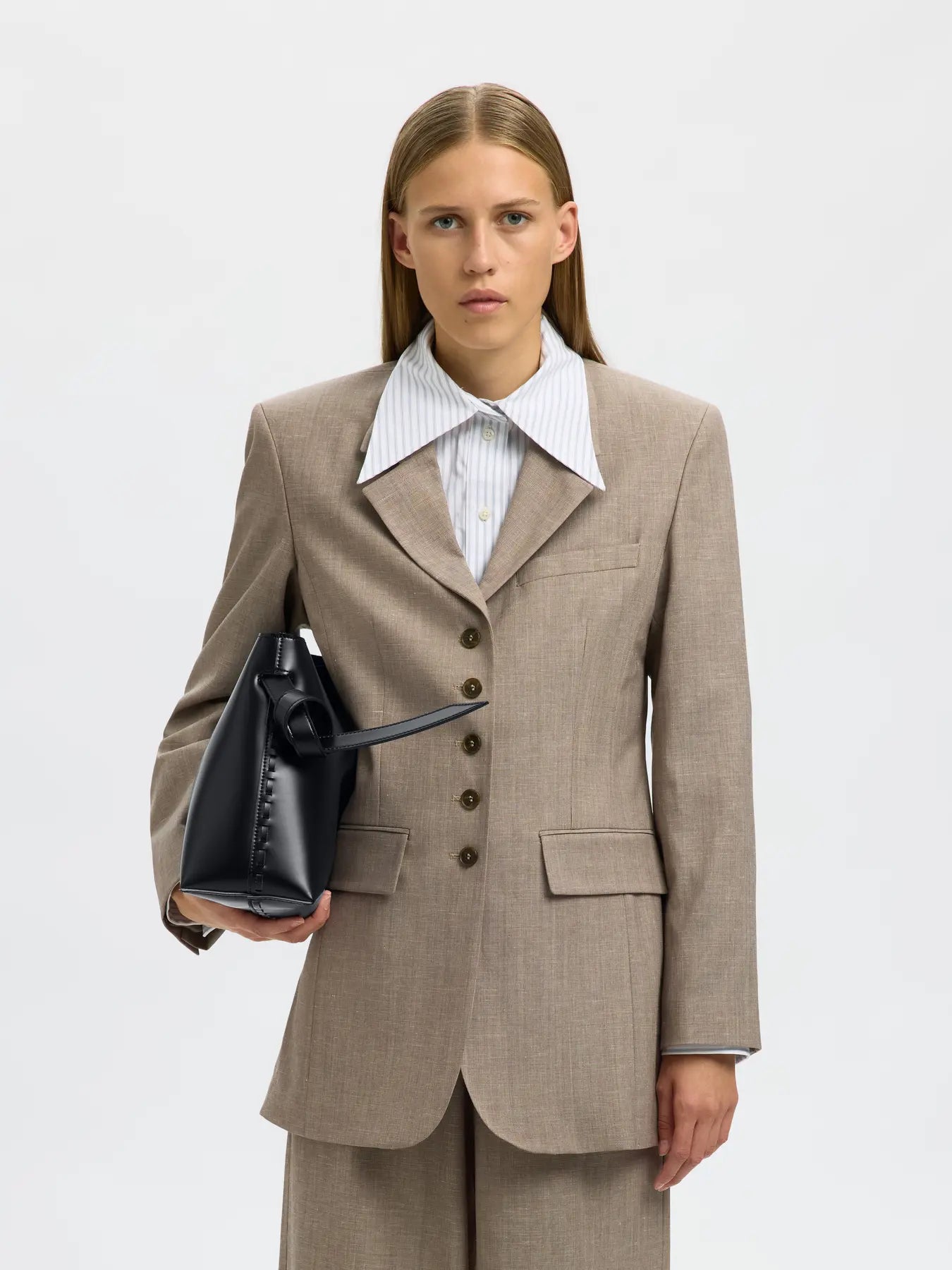 SELECTED Stella Leather Bag in Black