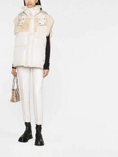 UC 18525 Fur Gilet in Ecru