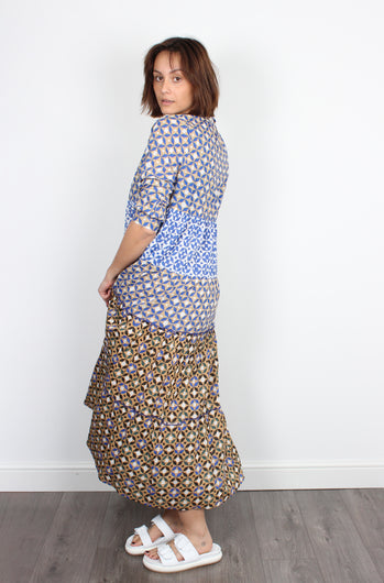 Leon & Harper Ratha tile-print dress