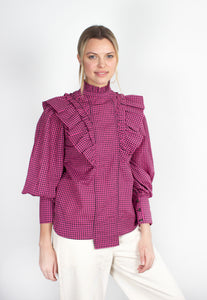 You added <b><u>GANNI F6711 Ruffle Collar Blouse in Rose</u></b> to your cart.
