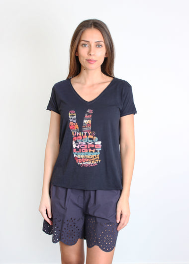 Five TSE2213 Peace sign cotton T-shirt