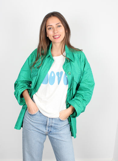 Essentiel Antwerp Banx oversized green shirt
