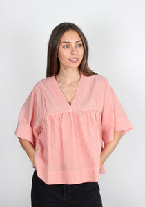 You added <b><u>Bellerose Azelie oversized cotton-blend striped blouse</u></b> to your cart.