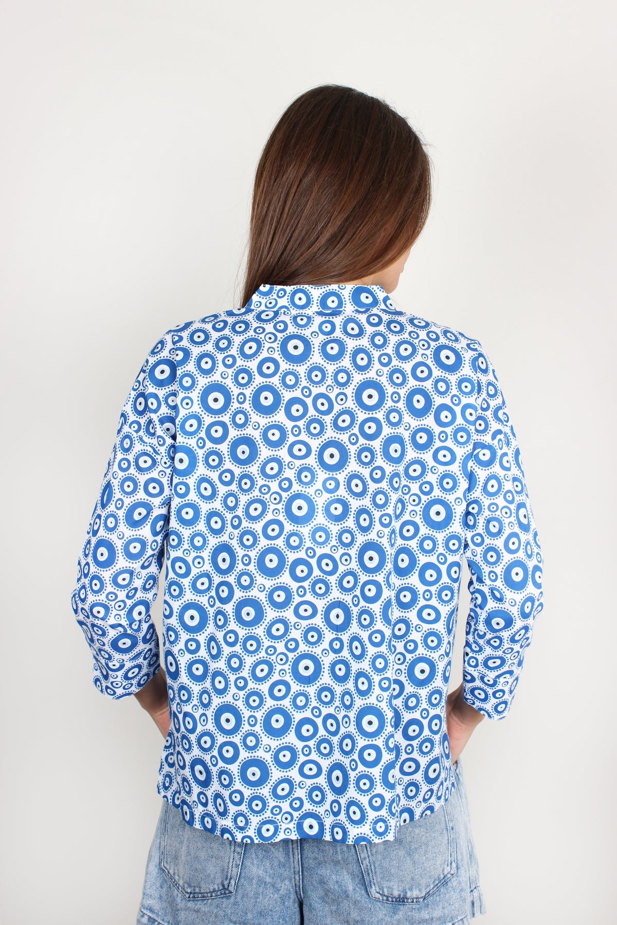 PPL Coco Top in Evil Eye 01 in Blue & White