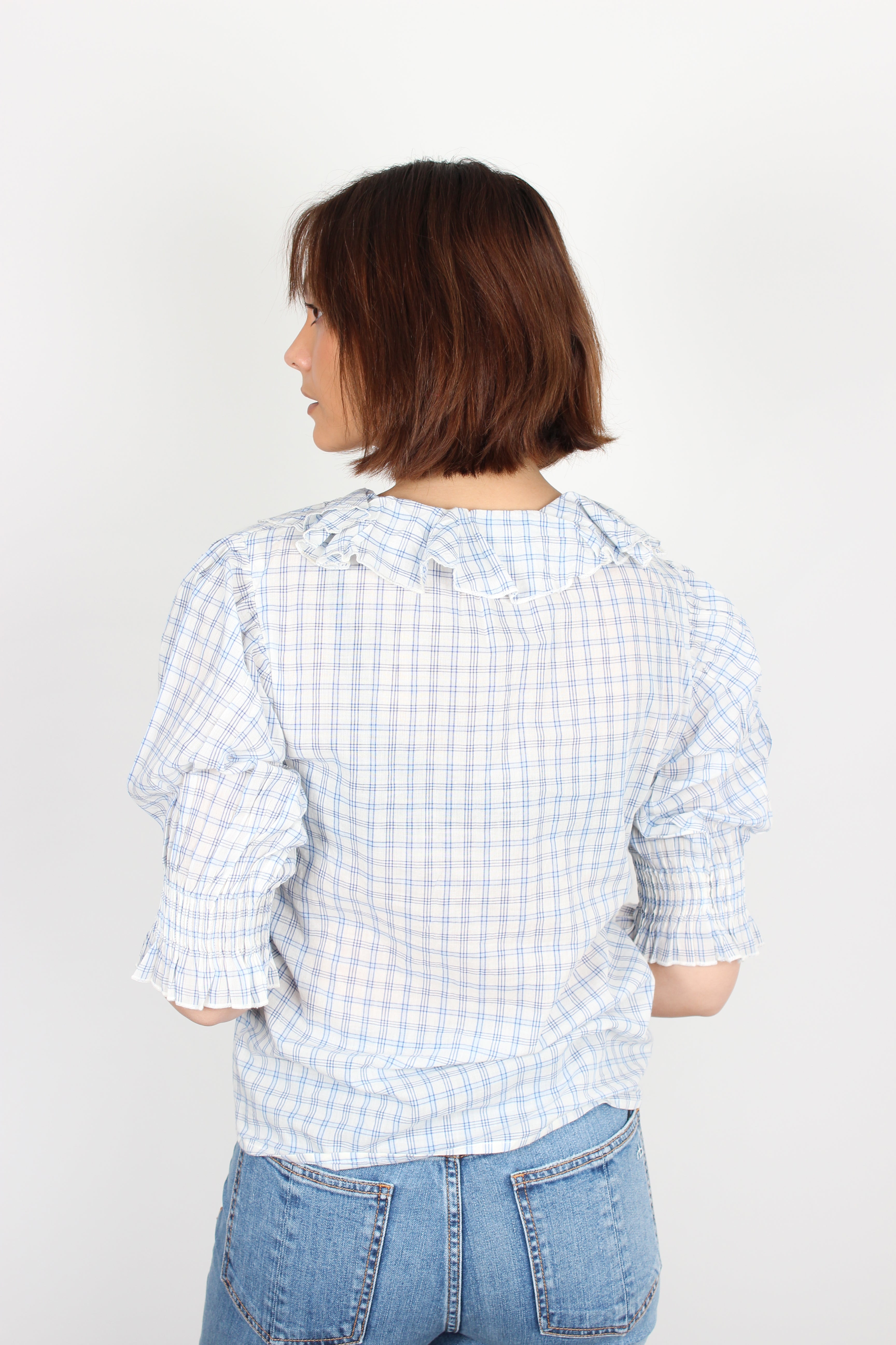 Leon & Harper Chunda checked cotton blouse