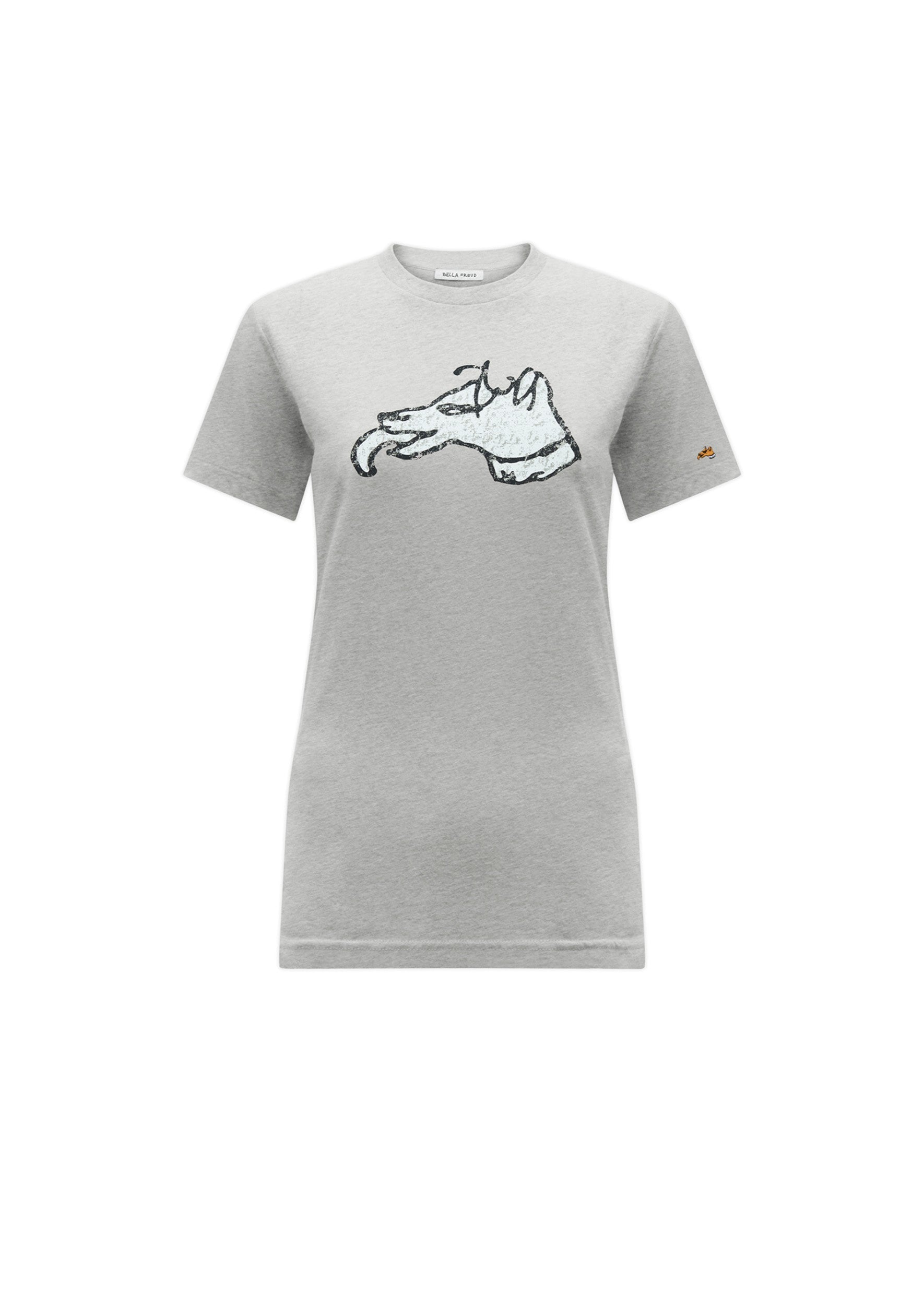 BF Colour Block Dog T-shirt in Grey