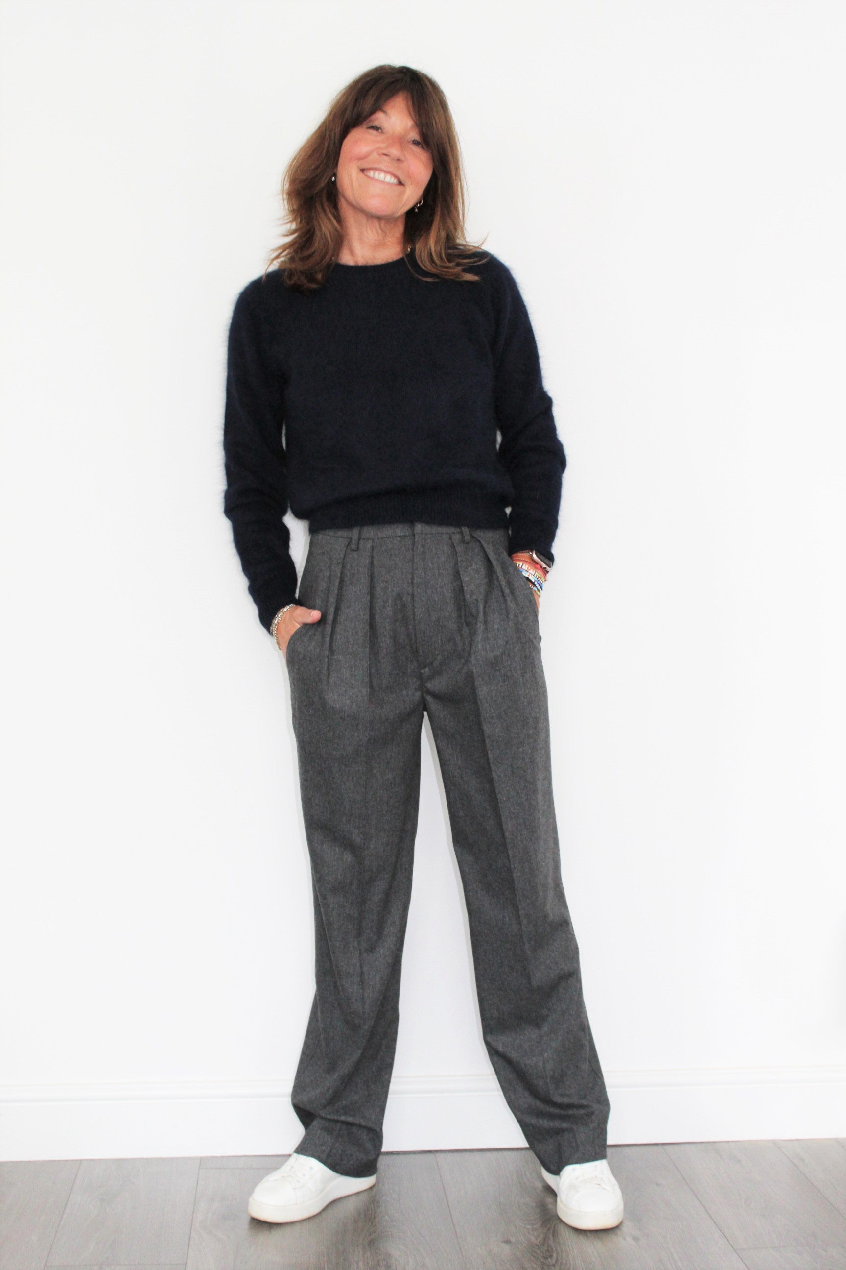 BR Datti Angora Blend Knit in Navy