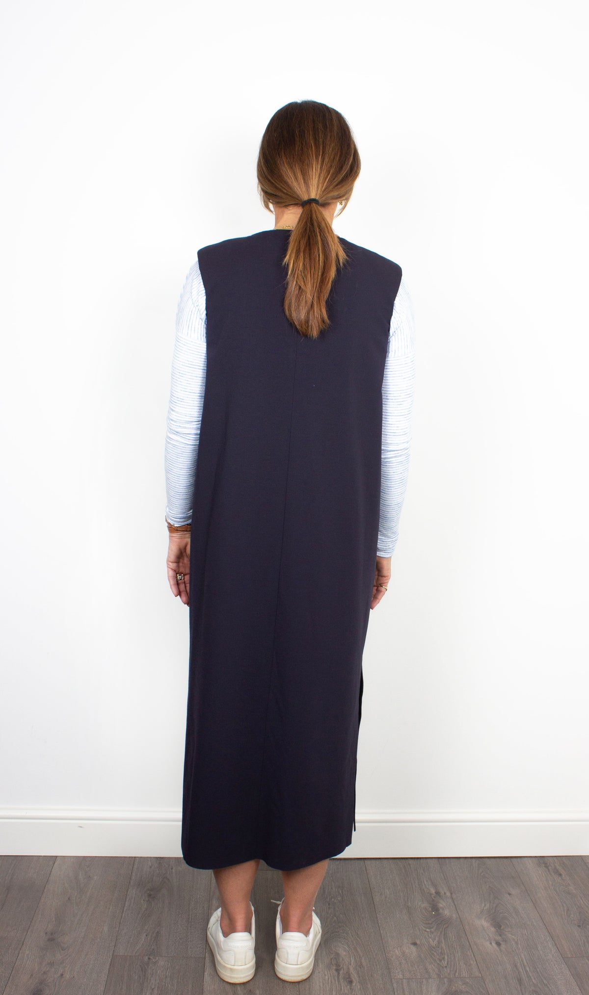 HWL A6217 Sleeveless Dress in Navy Blue