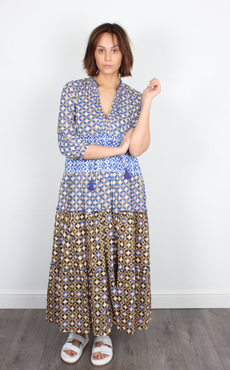 Leon & Harper Ratha tile-print dress