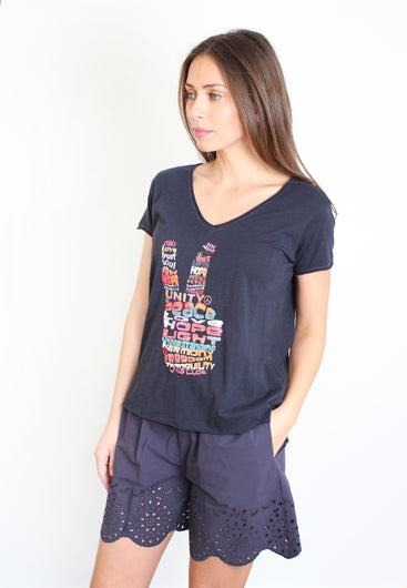 Five TSE2213 Peace sign cotton T-shirt