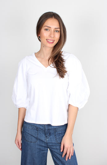 EA Bologna Large Sleeves T-shirt in White