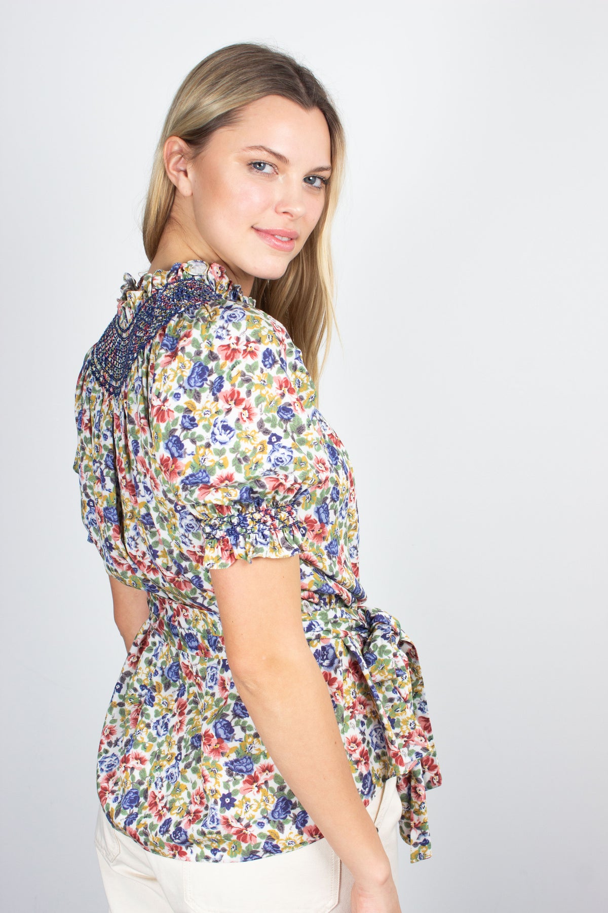 Loretta Caponi Maria floral-print blouse