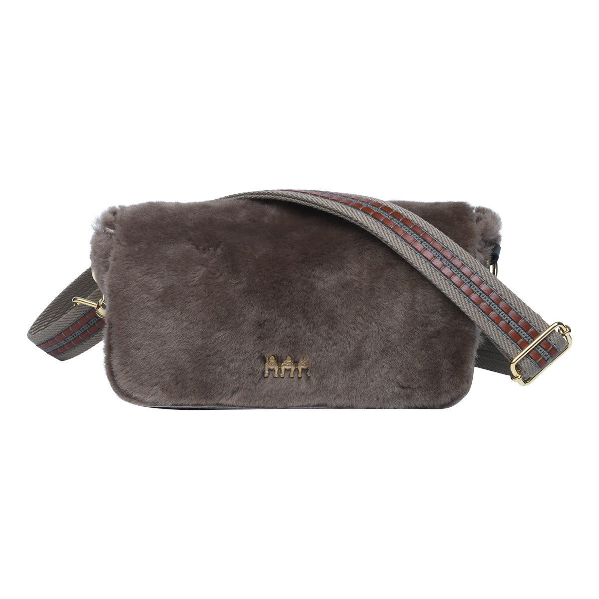 SLP Mai Tai Gold Buldog Hairy Bag in Taupe