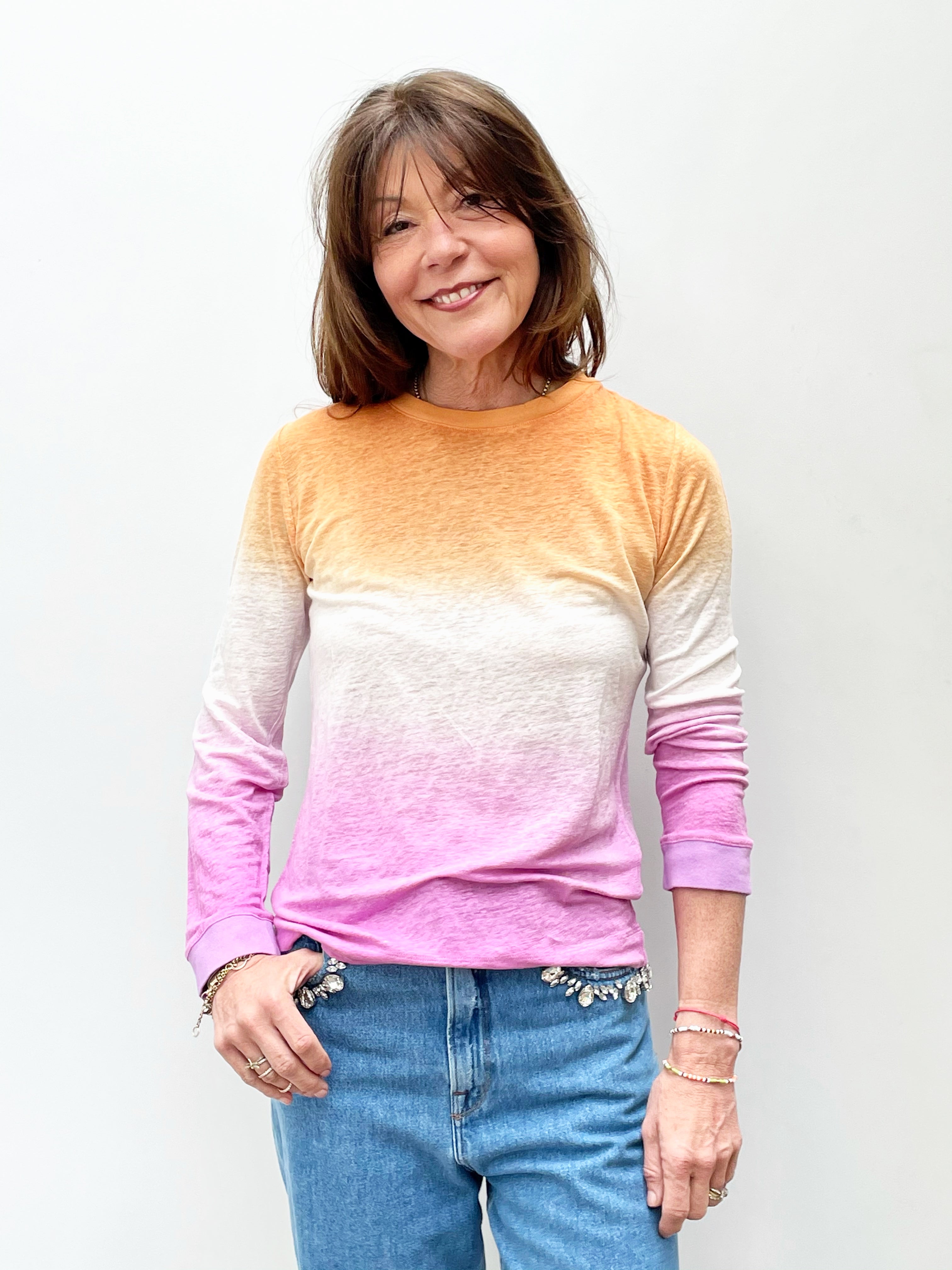 L&H Torino Tie Dye Top in Deep Purple