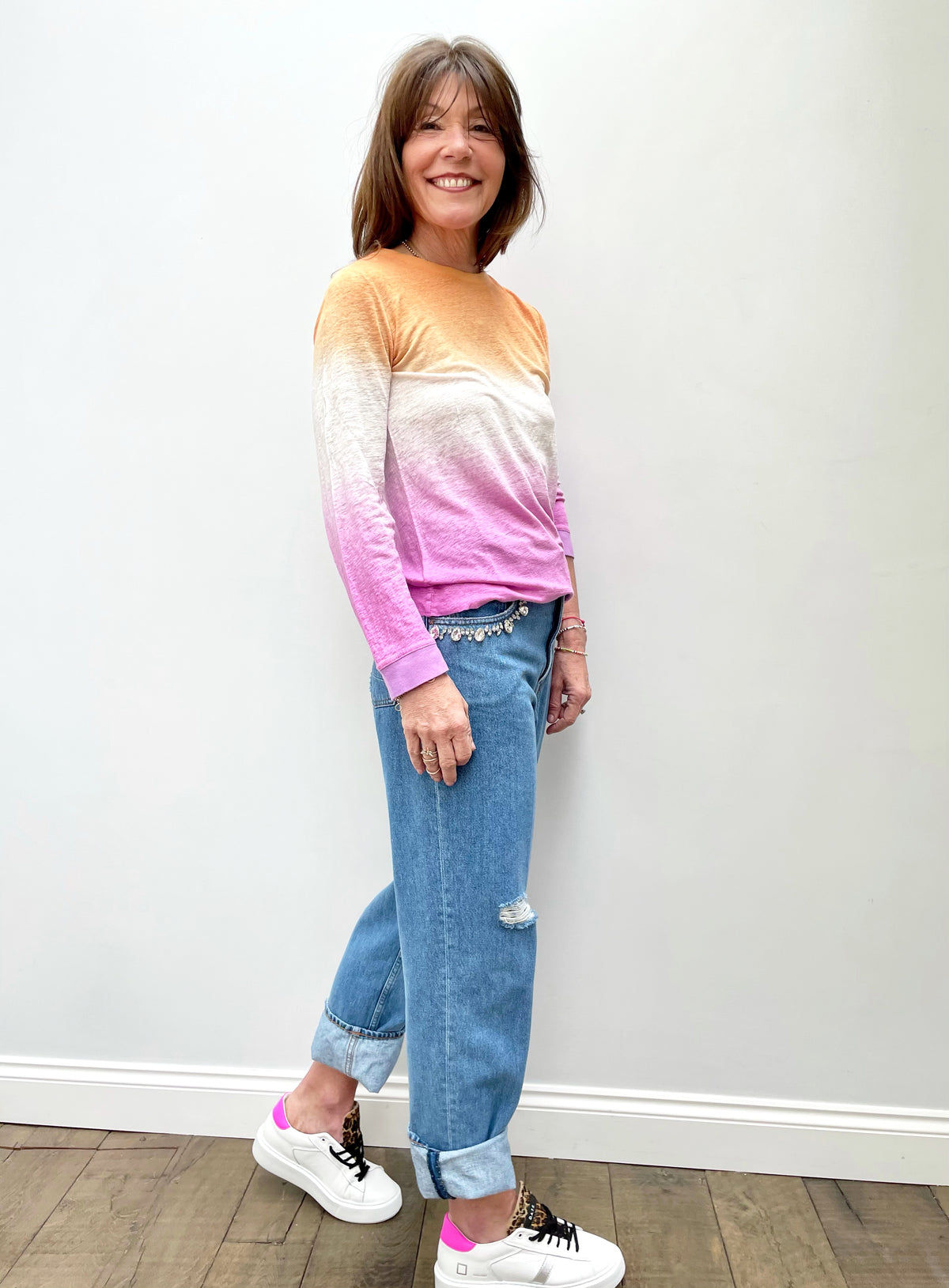 L&H Torino Tie Dye Top in Deep Purple