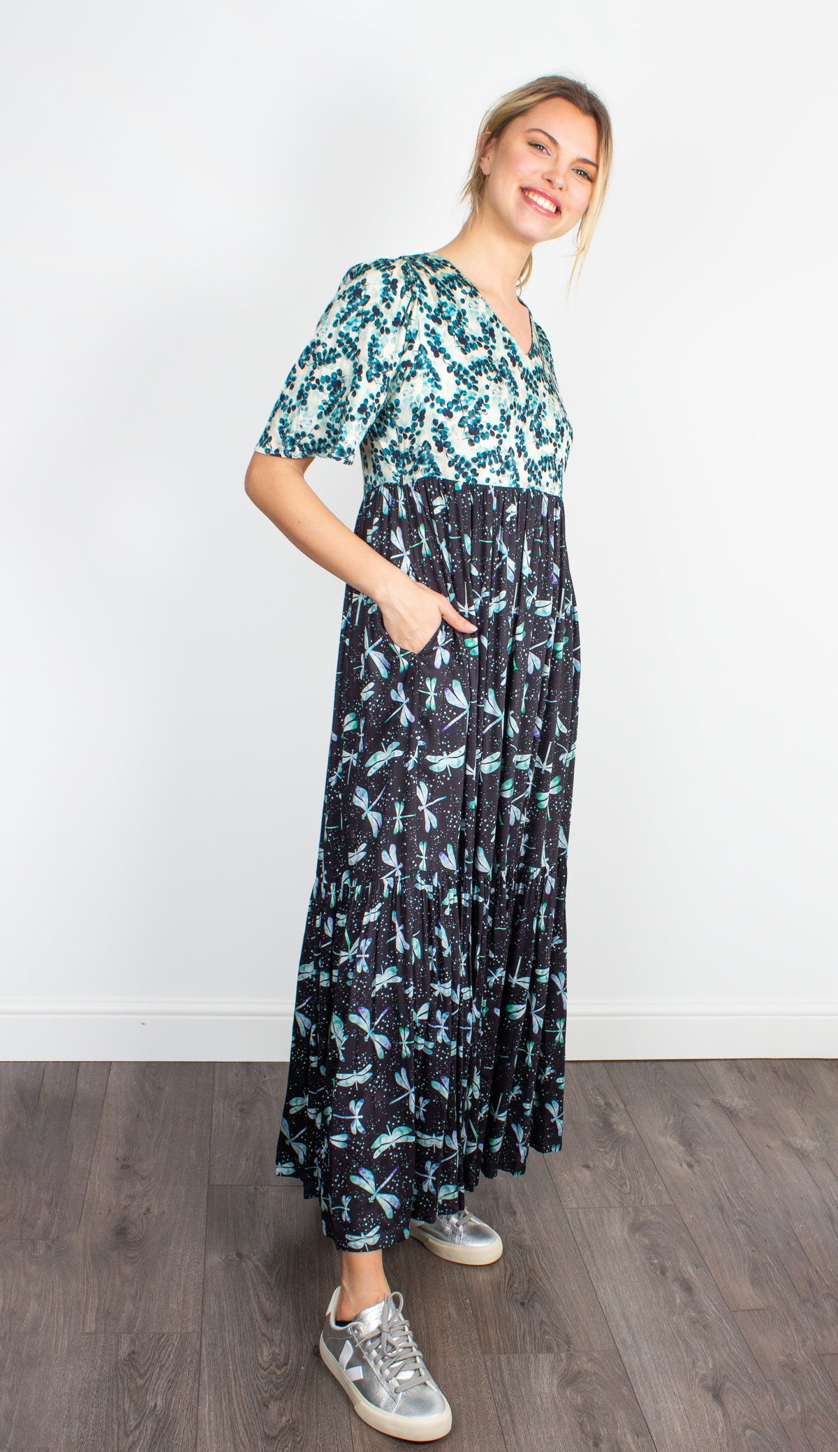 PPL Pamela Dress in Eucalyptus 02 / Dragonfly 03