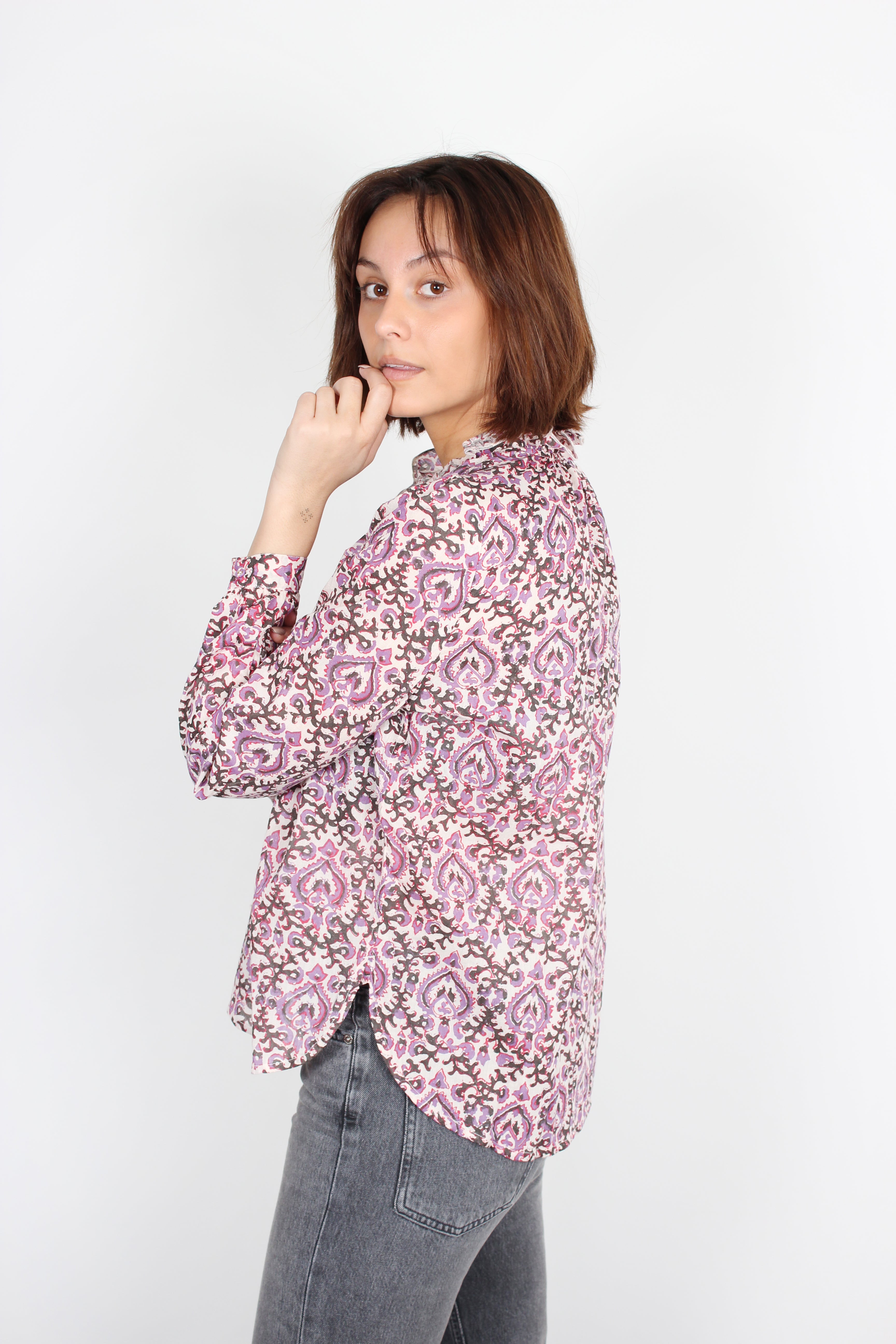 Leon & Harper Chypre printed cotton shirt