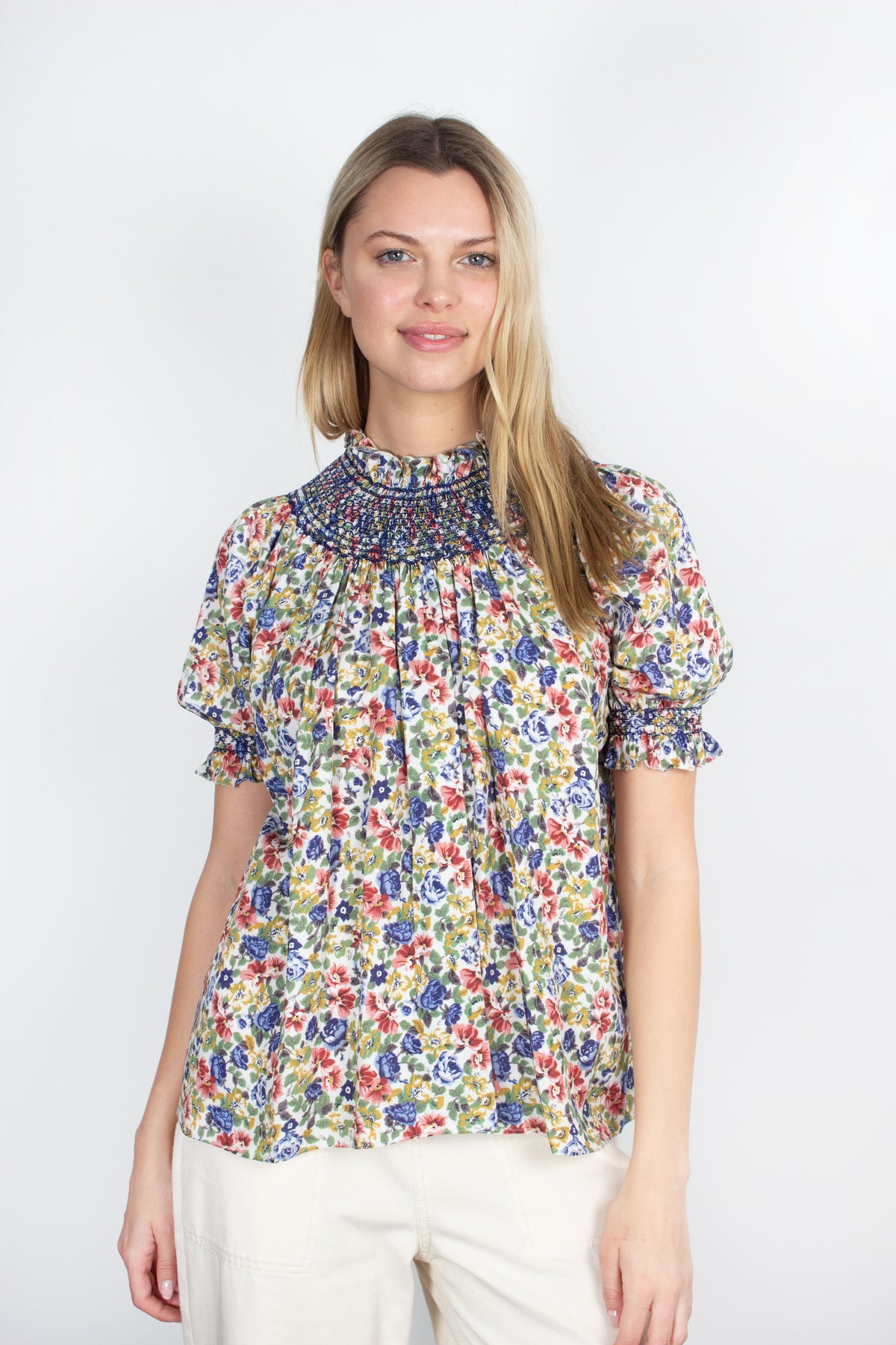 Loretta Caponi Maria floral-print blouse