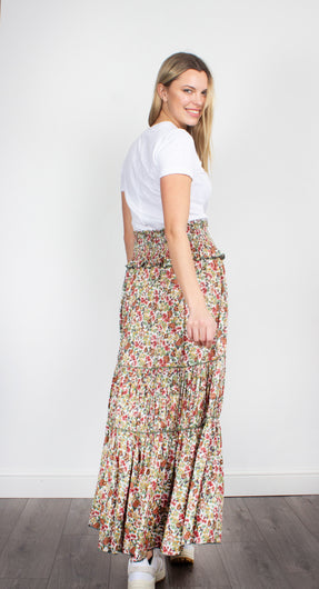 Loretta Caponi Romee floral-print maxi skirt