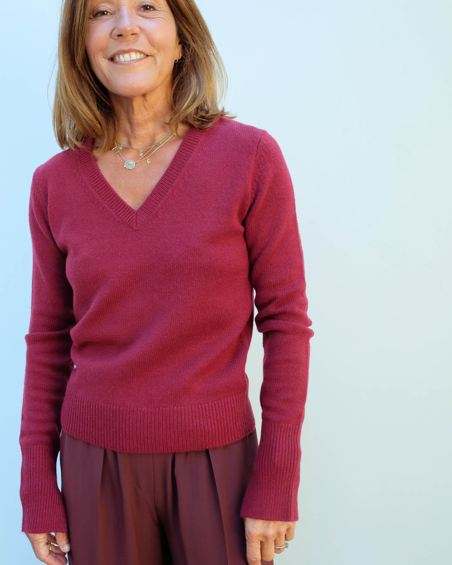 JOSEPH LS pure cashmere in plum