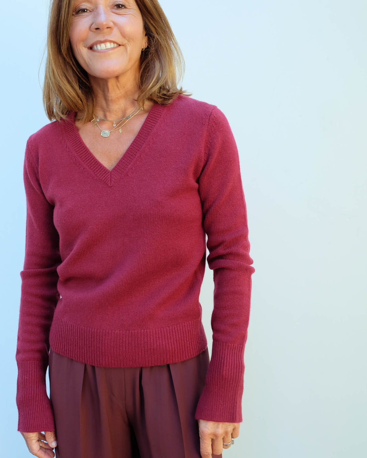 JOSEPH LS pure cashmere in plum