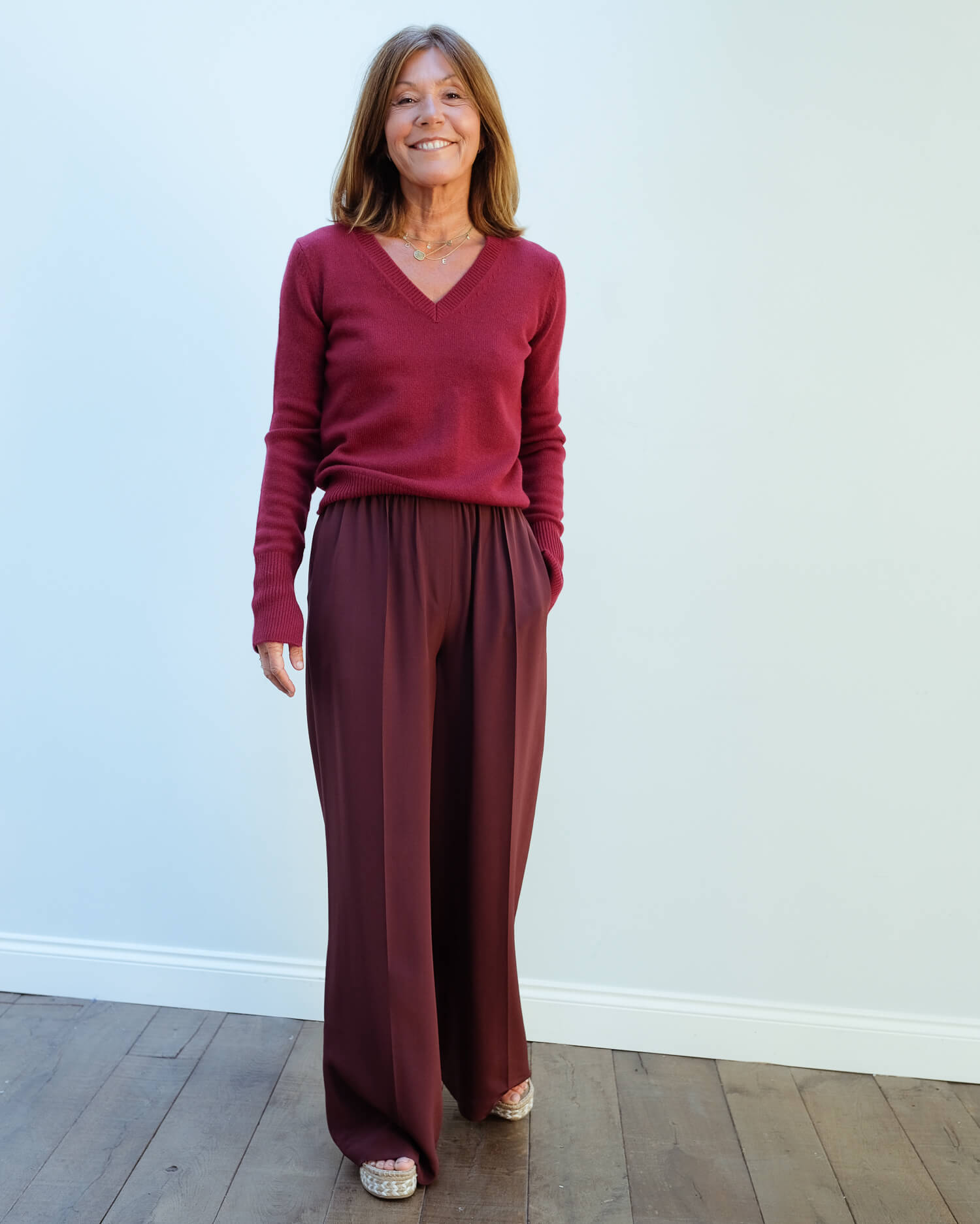 JOSEPH LS pure cashmere in plum
