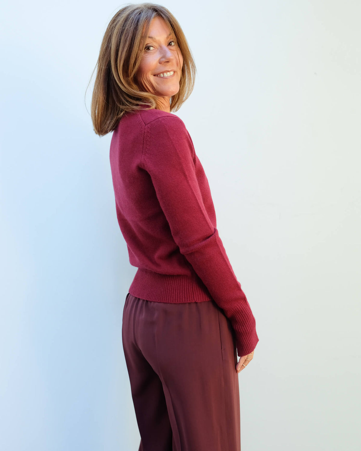JOSEPH LS pure cashmere in plum