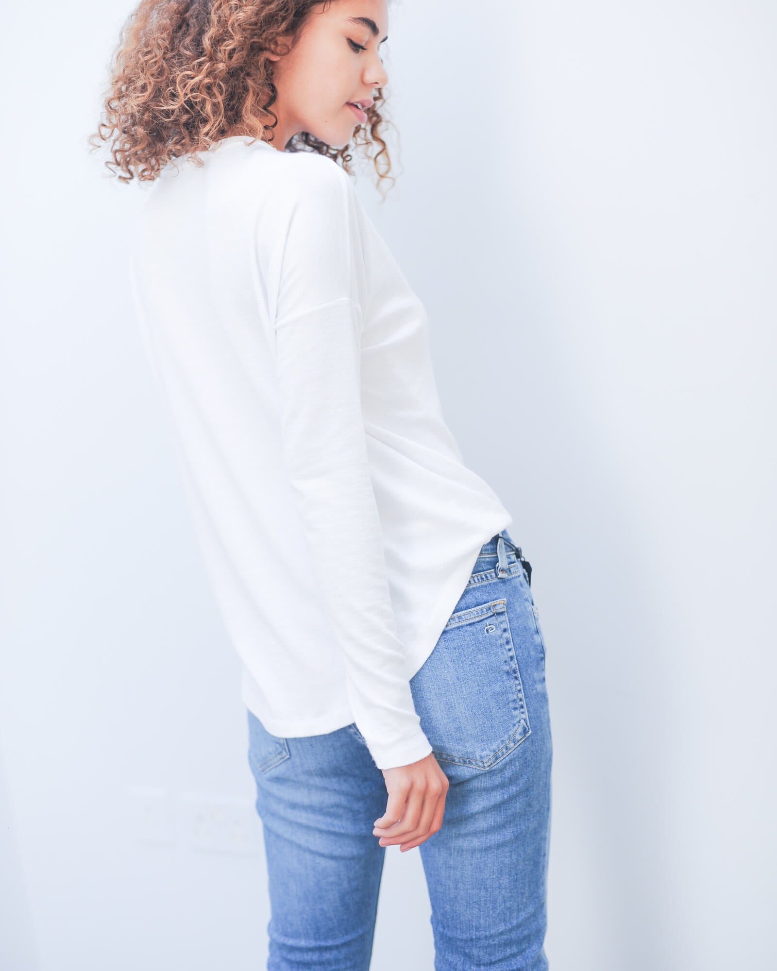 R&B Hudson LS top in white