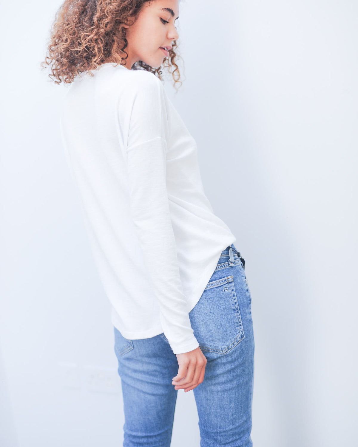 R&B Hudson LS top in white
