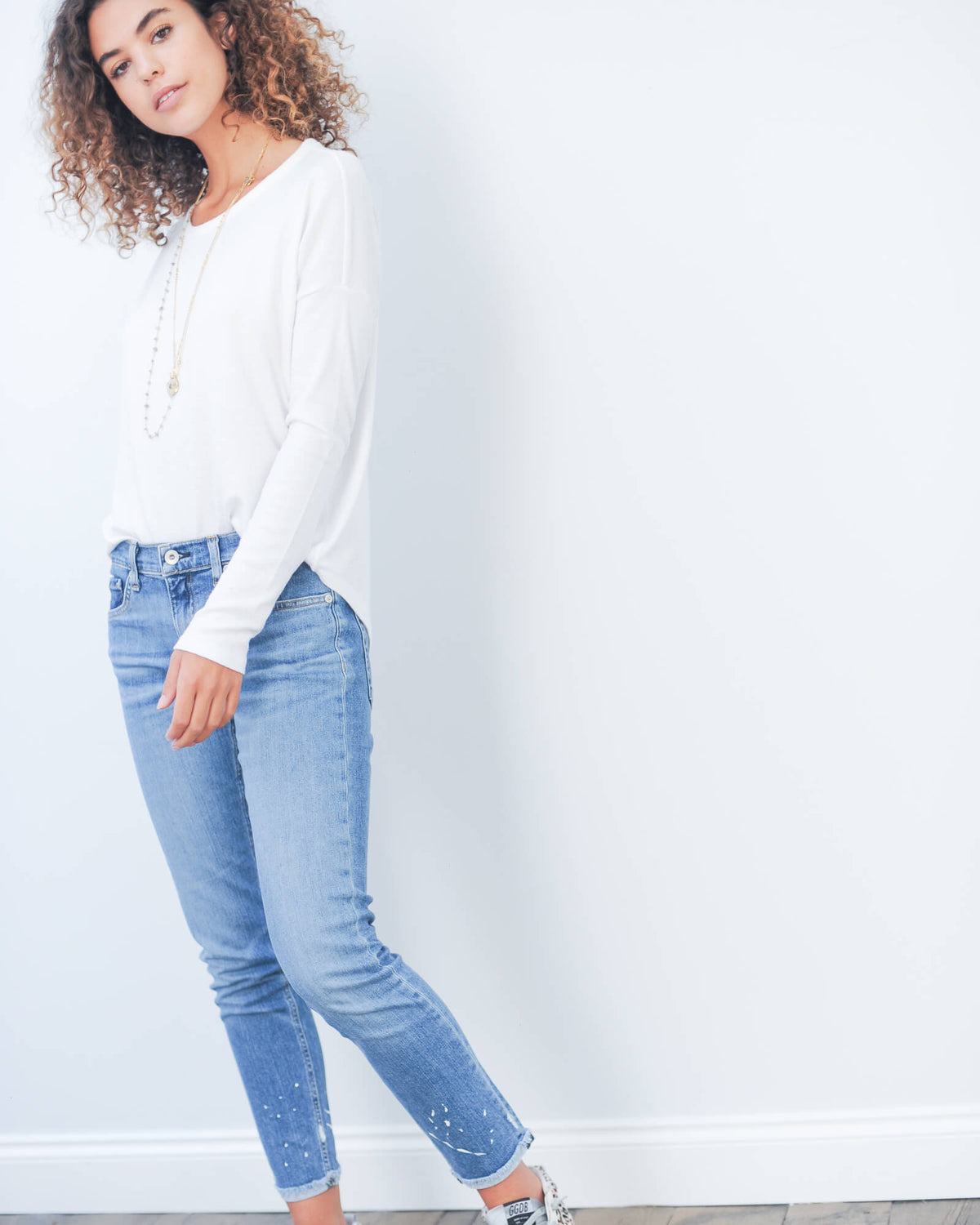 R&B Hudson LS top in white