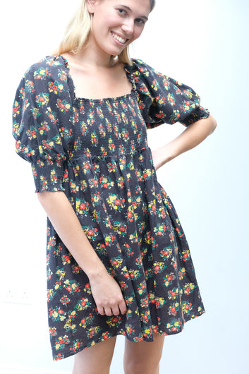 RIXO Brenda top in garden ditsy
