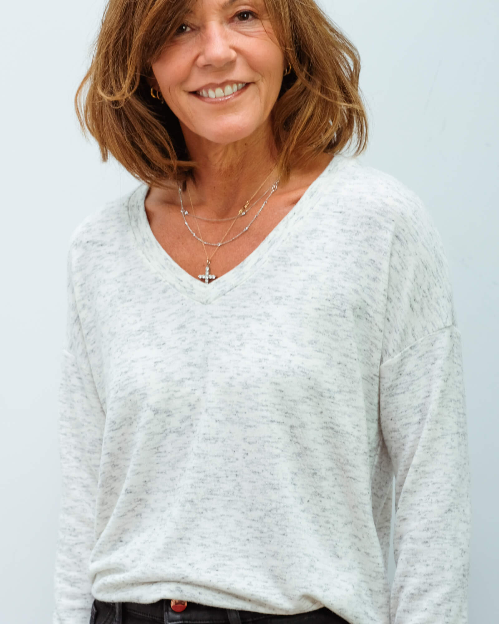 MSTARS Madena V neck in ash