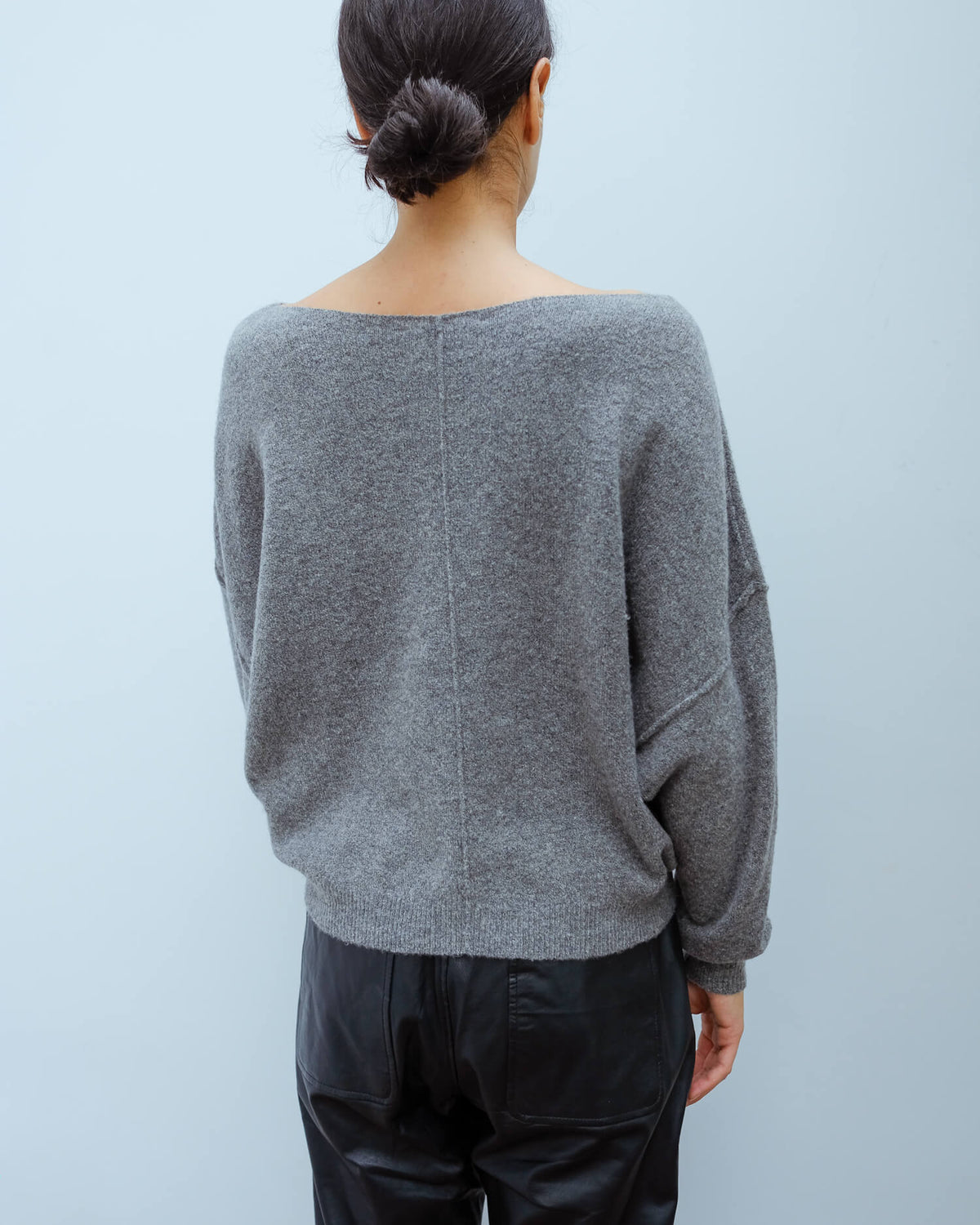 AV DAM225 LS top in grey chine