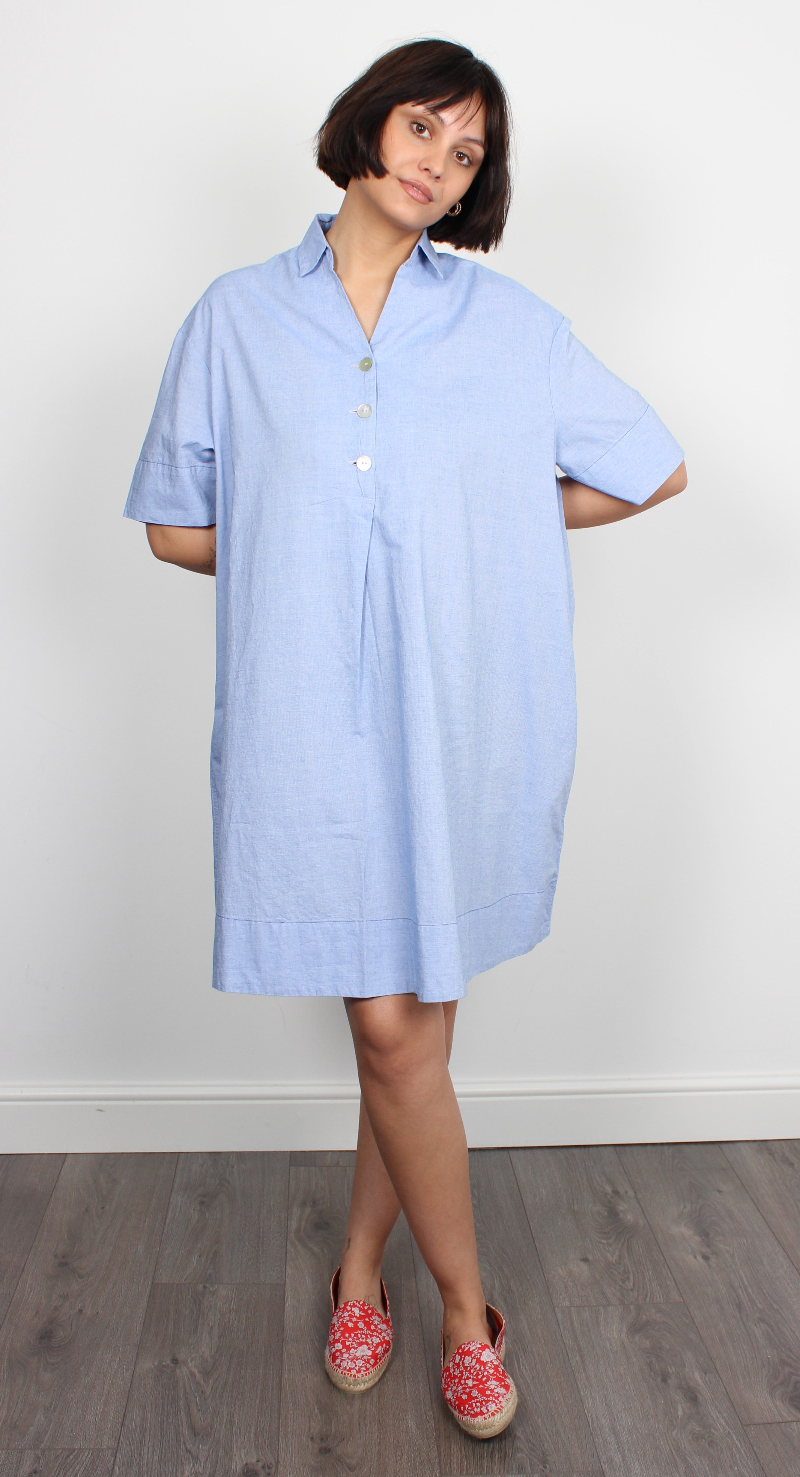 BR Ateliers Cotton Dress in Blue