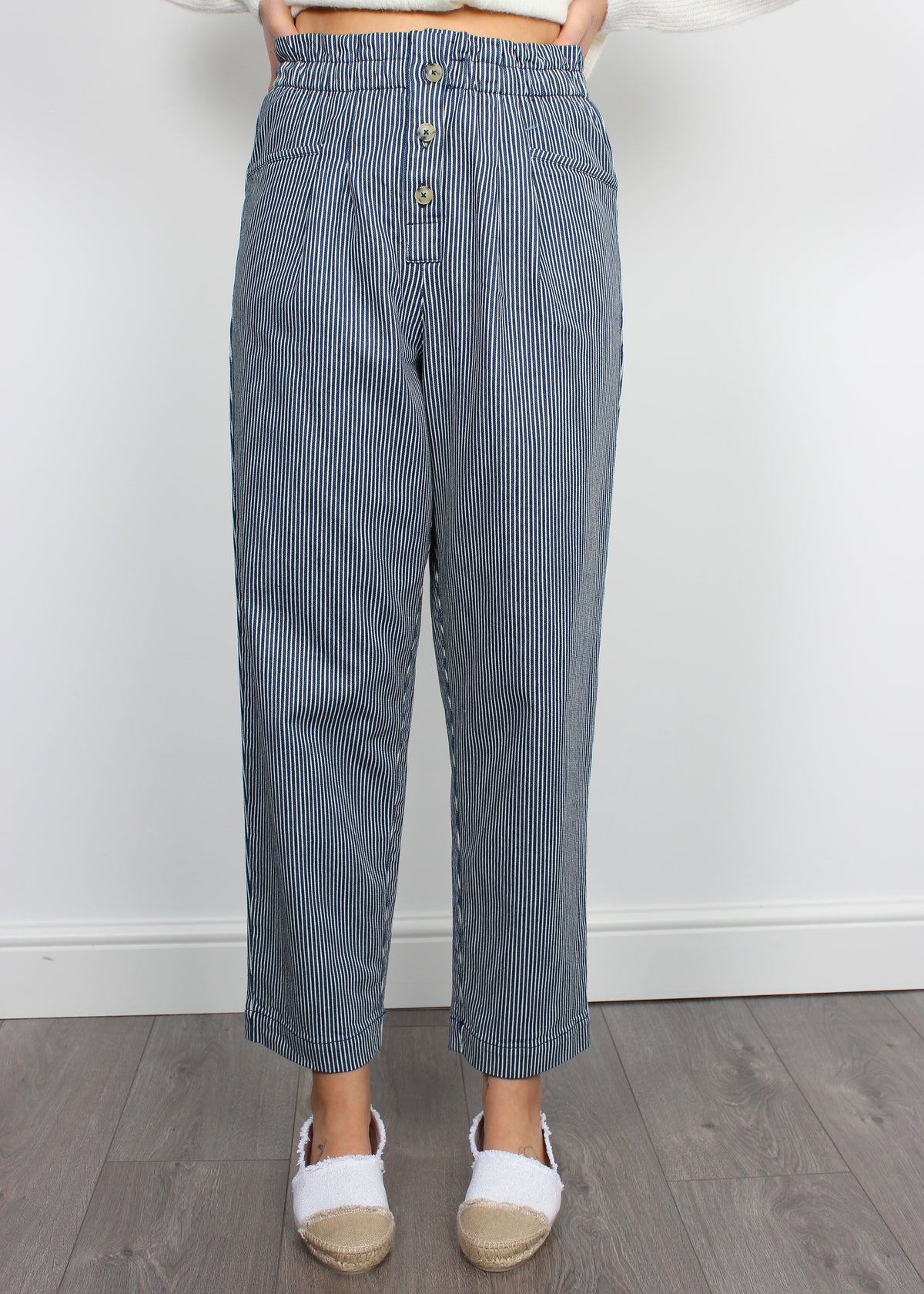 Bellerose Lilo striped cotton trousers