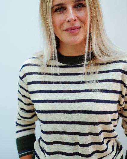 BR Senia stripe top in navy stripe