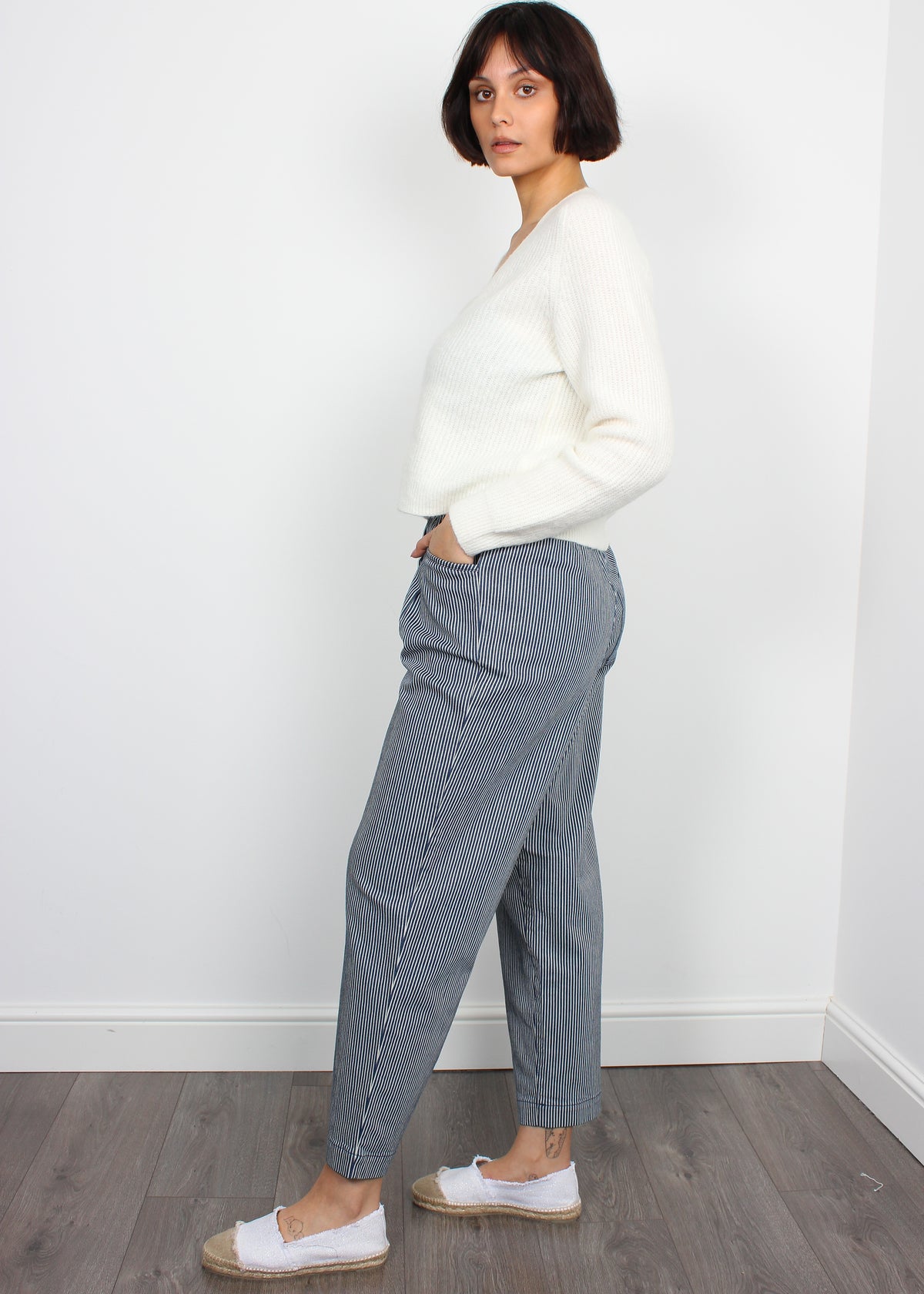 Bellerose Lilo striped cotton trousers