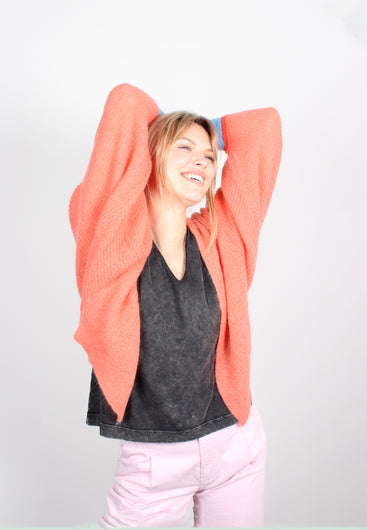EA Bodyfit Mohair Cardigan in Blood Orange