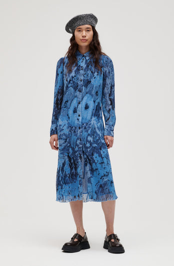 Ganni F6913 printed midi shirt dress