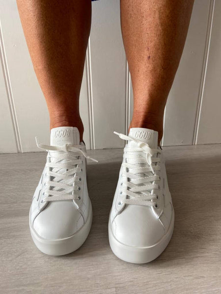 【関税込み】Golden Goose ホワイト Purestar スニーカー GG Pure star 269 in white with leopard heel – shopatanna
