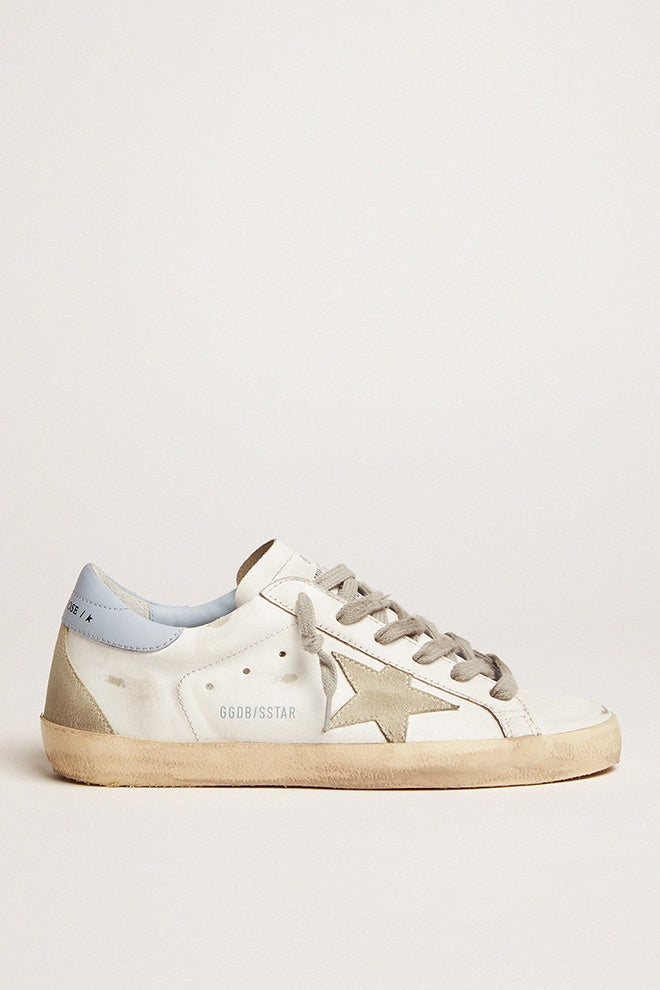 GG Superstar Leather Trainers in White and Powder Blue