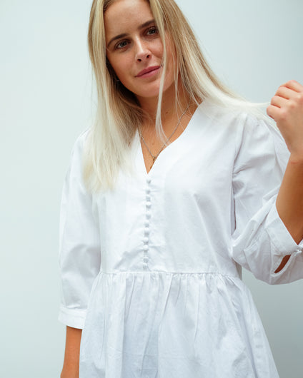 SLF Vella peplum top in white