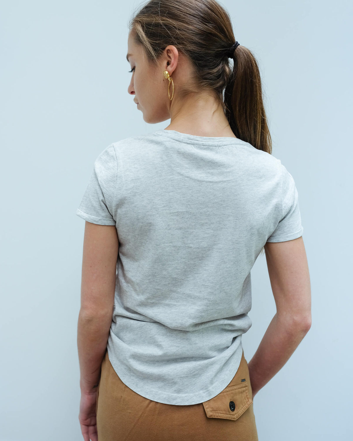 AB 154069 Basic short sleeve tee in light grey
