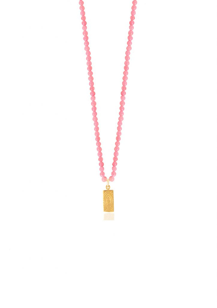 HERMINA tag pink necklace