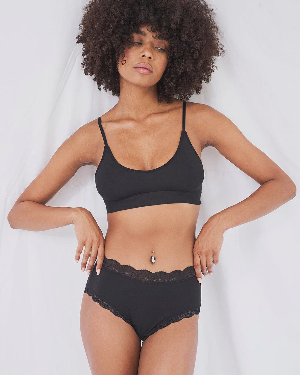 Stripe & Stare High Rise Knicker in Black