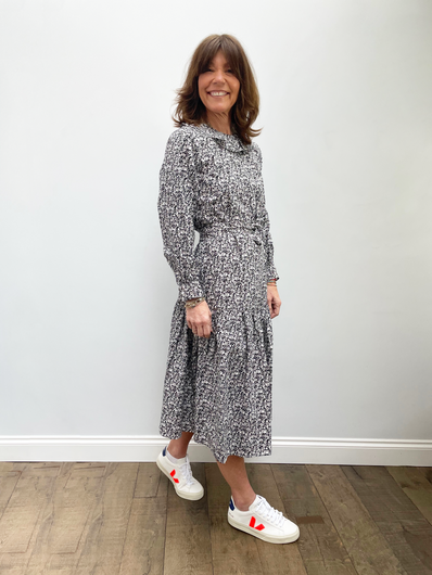 SLF Moana Frill Collar Dress in Parchment